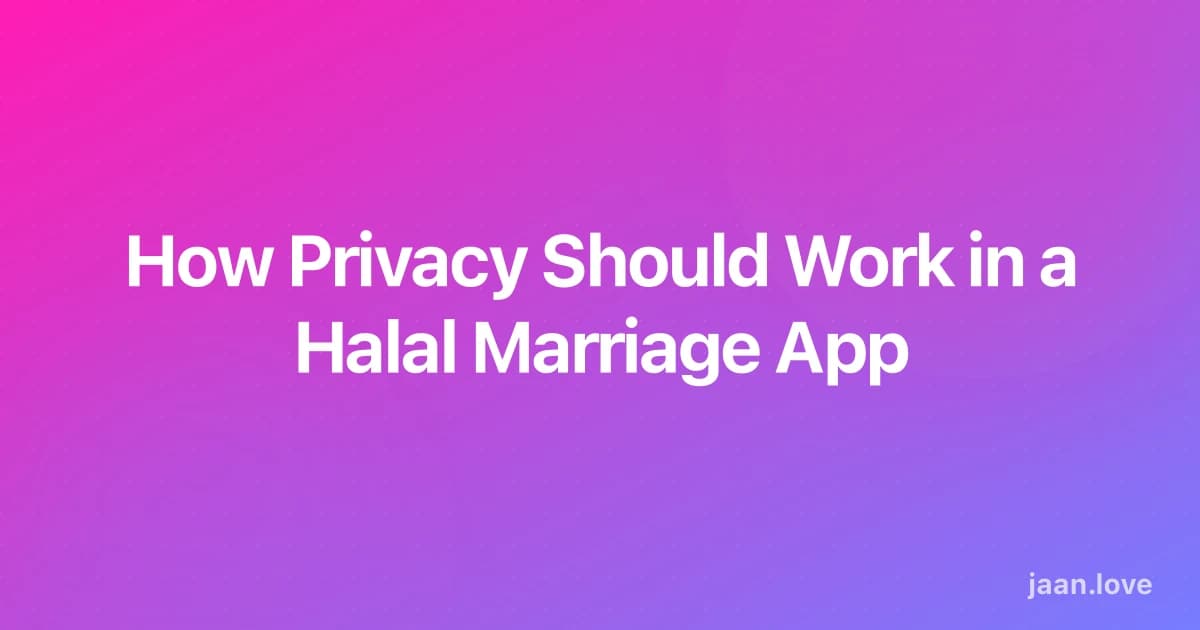 How Privacy Should Work in a Halal Marriage App